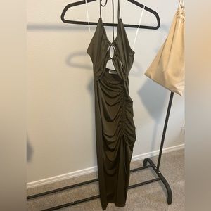 Olive green strappy dress